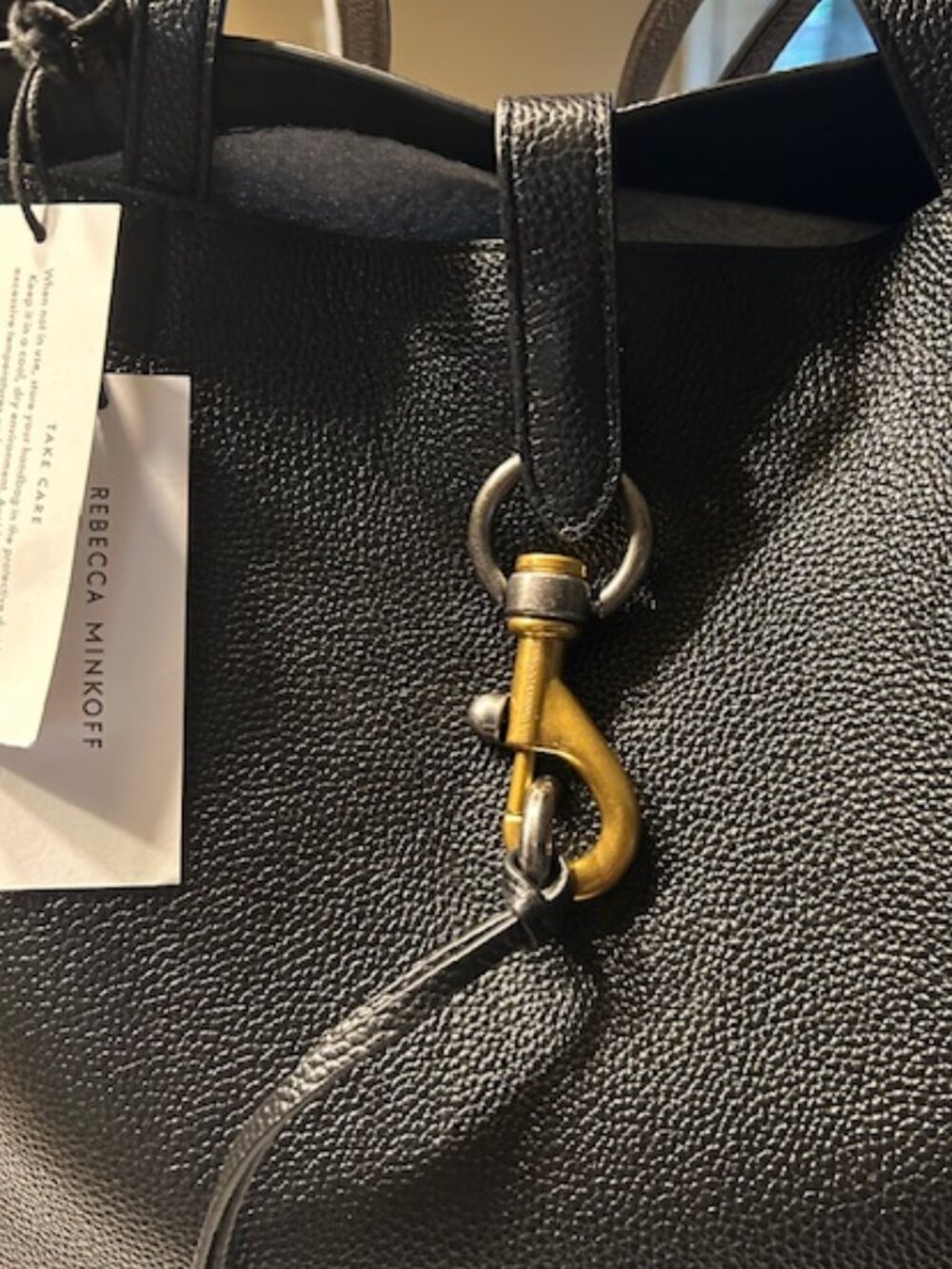 Rebecca Minkoff Megan Black Leather Tote Bag/ Comes With Dust Bag - Picture 7 of 14